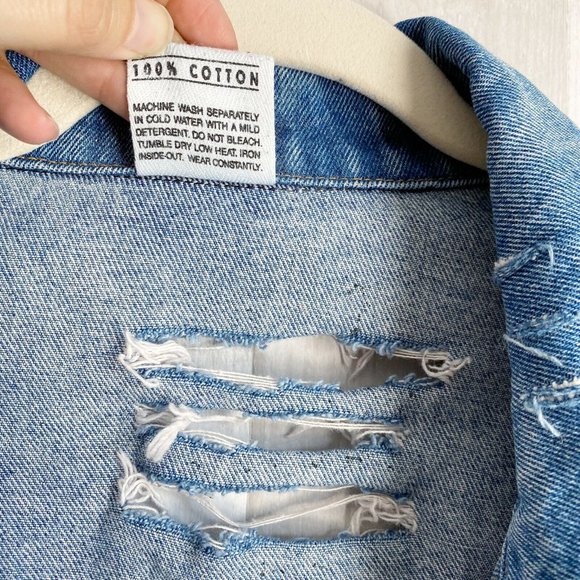 ❌SOLD❌ [Vintage] Oversized Distressed Denim Jacket - Picture 11 of 11